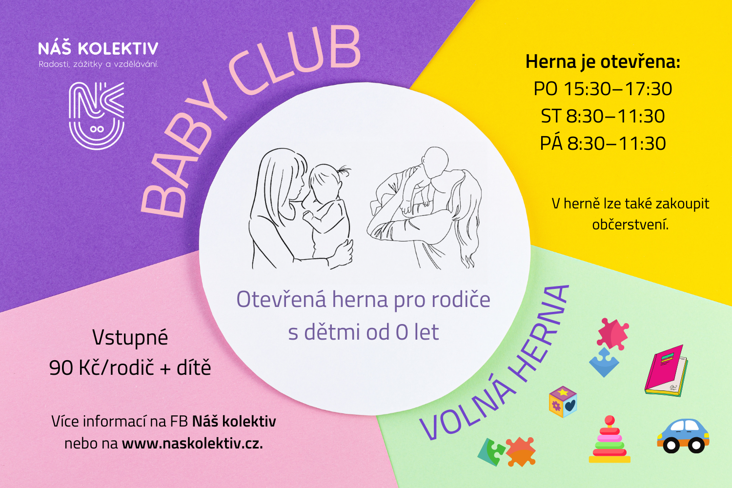 Baby Club volná herna je otevřena 3x týdně!